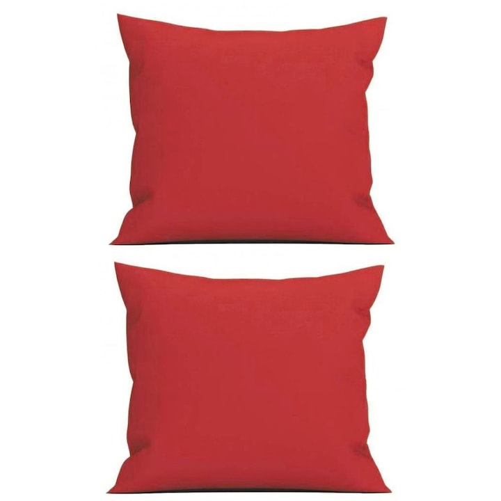 Mania Relax négyzet alakú dekoratív párna készlet, pihével töltve, 40x40 cm, 2 darab, piros szín