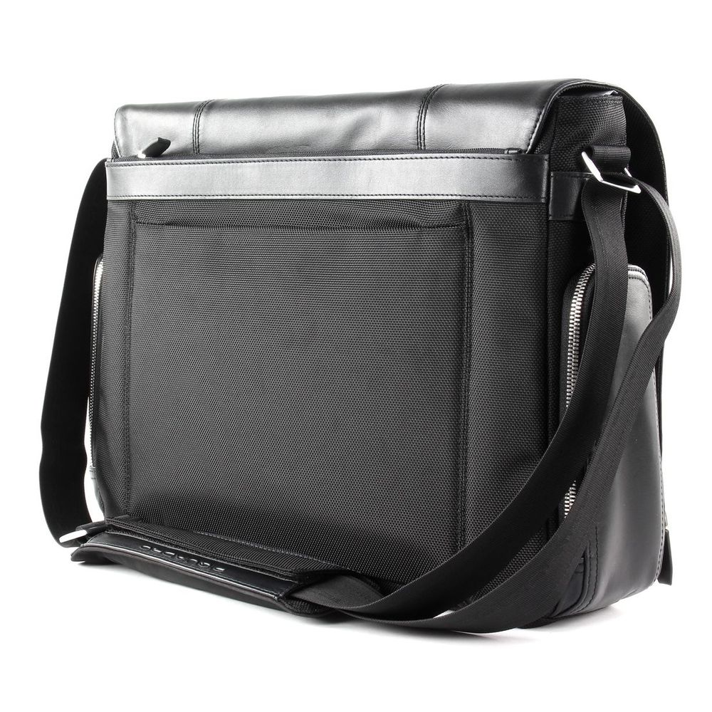 Geanta messenger, din tesut si piele, suport pentru laptop 15'' /ipad 9,7'' CA1592LK2/TM, maro