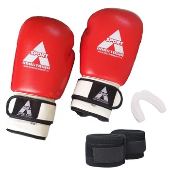 Manusi box profesionale Anastasia Sport, piele naturala 14 OZ, proteza si bandaje incluse Manusi box profesionale Anastasia Sport, piele naturala 14 OZ, proteza si bandaje incluse