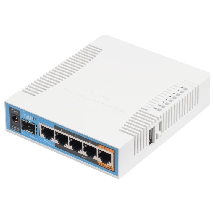 Router Access Point Wireless MikroTik hAP AC RB962UiGS-5HacT2HnT, 5x 10/100/1000, USB 2.0