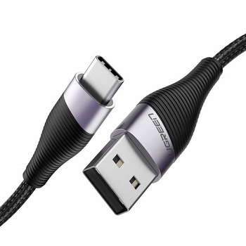 Cablu de date Cablu USB-C QC3.0 UGREEN placat cu nichel 1 m Negru Cablu de date Cablu USB-C QC3.0 UGREEN placat cu nichel 1 m Negru