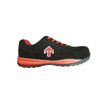 Pantofi de protectie, TOP LEON, S3 SRC, negru/rosu, marimea 41