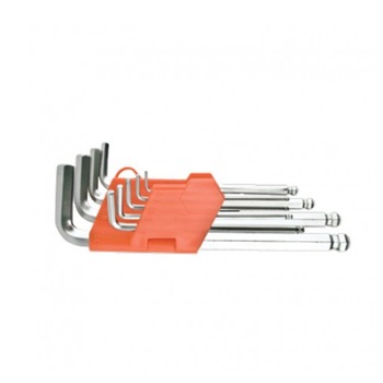 Set 9 chei hexagonale lungi, cu bila, cr-v 10 mm Set 9 chei hexagonale lungi, cu bila, cr-v 10 mm