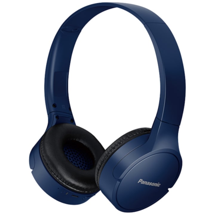 Panasonic RB-HF420BE-A Fejhallgató, Wireless, Bluetooth, Bass funkció, Mikrofon, 50 óra lejátszás, Kék