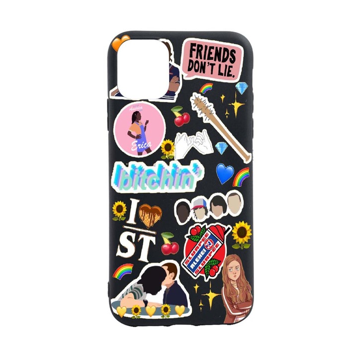 Husa Apple iPhone 11, Stranger Things, rezistenta la uzura, anti-alunecare, din silicon Premium, B376
