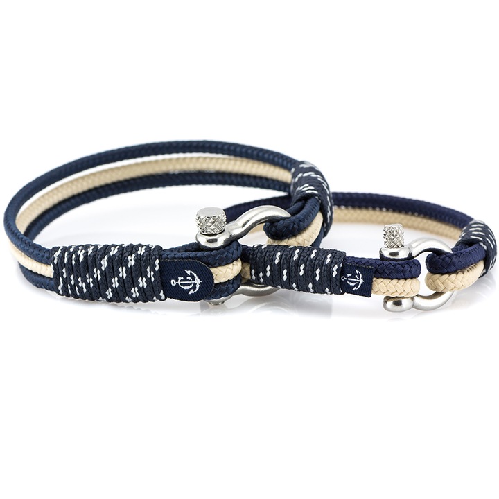 Set bratari Constantin Nautics pentru El si Ea, culoare albastra, CND#952 - marime M (EA) - M (EL)