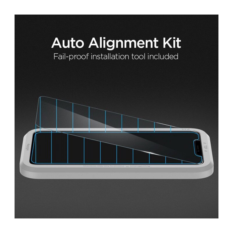 Set 2 folii de protectie Spigen Alm Glas.Tr Slim 2-Pack pentru iPhone 11