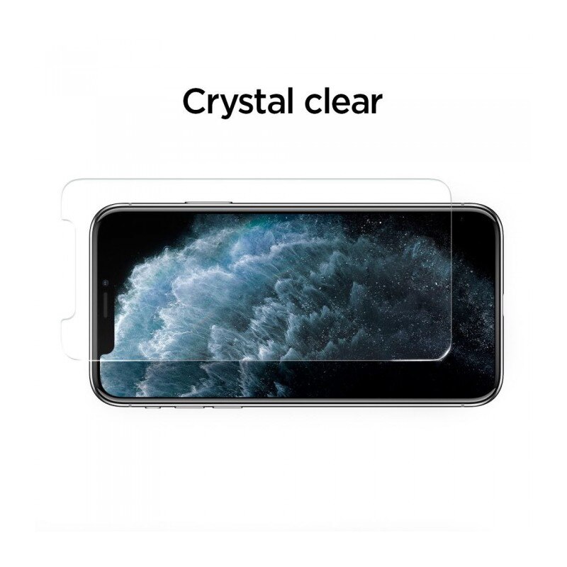 Set 2 folii de protectie Spigen Alm Glas.Tr Slim 2-Pack pentru iPhone 11
