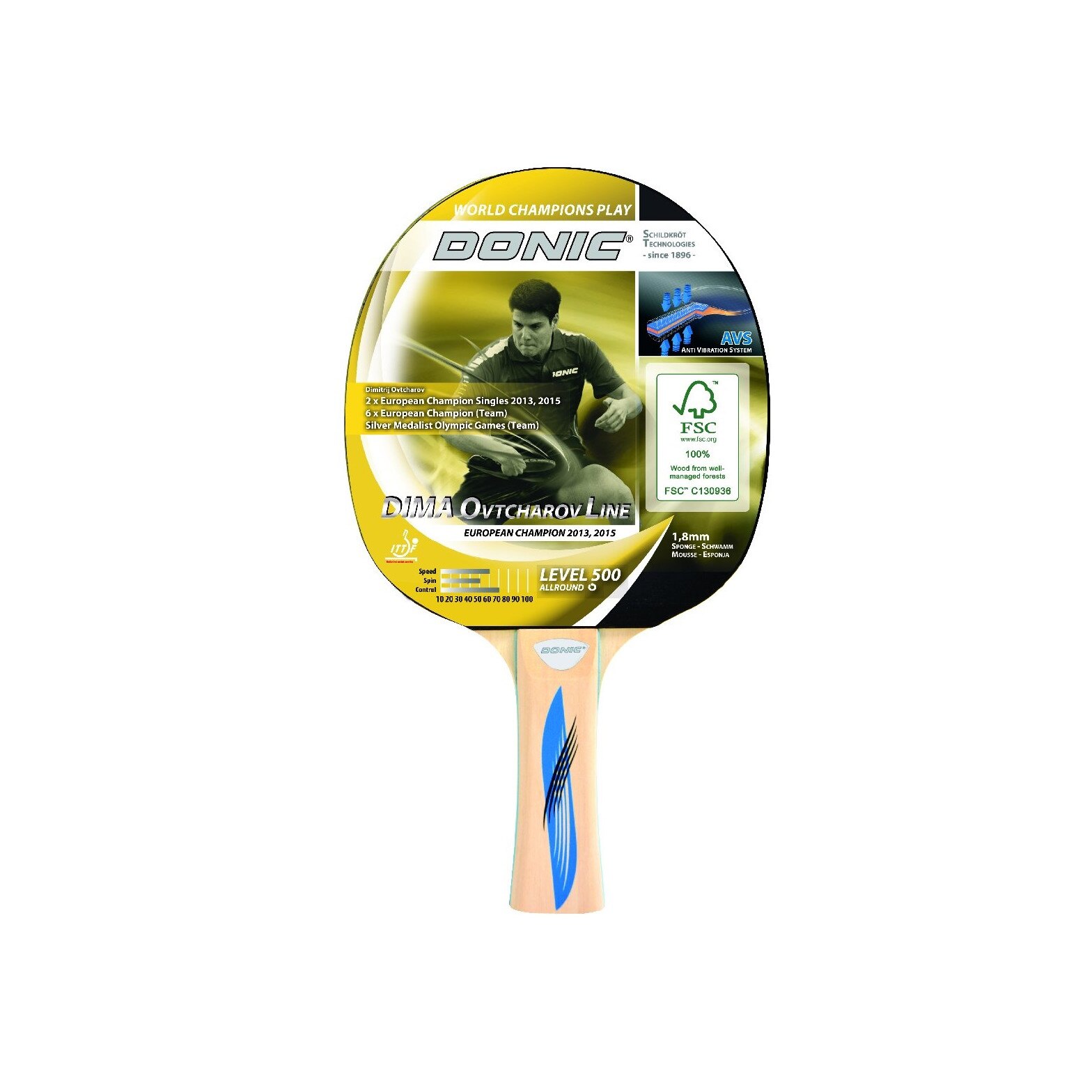 Paleta tenis de interior Donic-Waldner Ovtcharov Serie 500