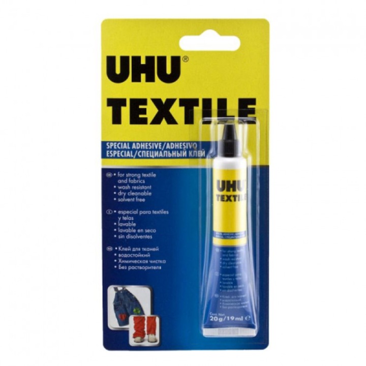 Лепило UHU, за текстил, Течно, 19 мл