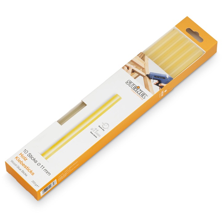 Set batoane silicon galbui 11mm 250cm 10buc pentru lemn barci tamplarie Steinel