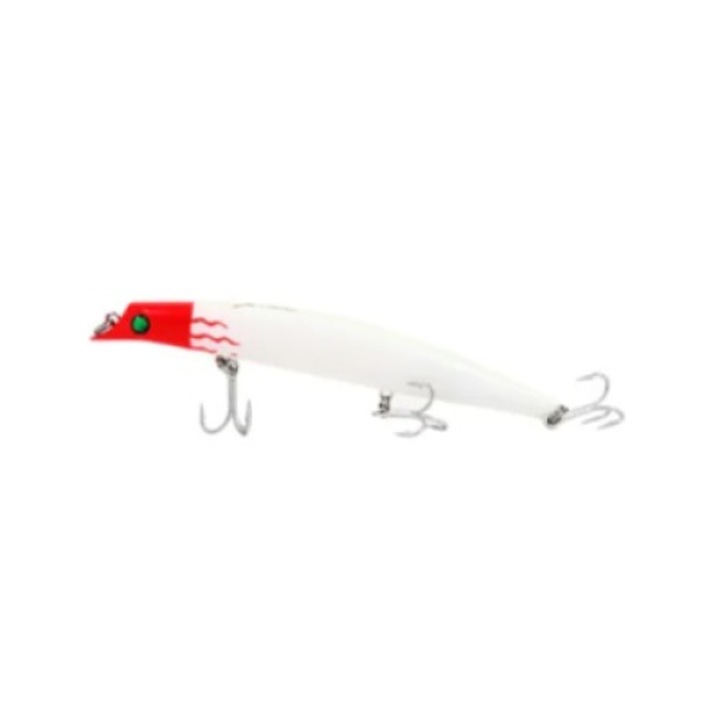 Momeala Minnow, Kingdom, 130 mm, 21 g, Fisheye 3D, Alb/Rosu