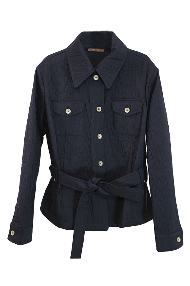 Jacheta usoara necaptusita buzunare aplicate cordon detasabil, Bleumarin inchis