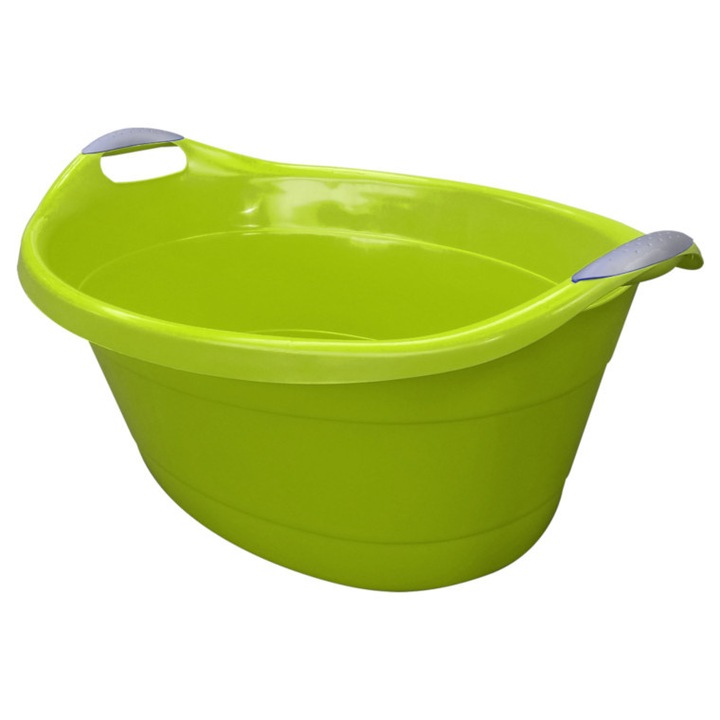 Lighean cu manere 25 L, plastic, verde, JOTTA Kaja