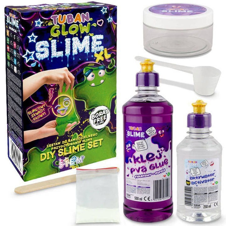Set DIY experimente SLIME, GLOW IN THE DARK XL