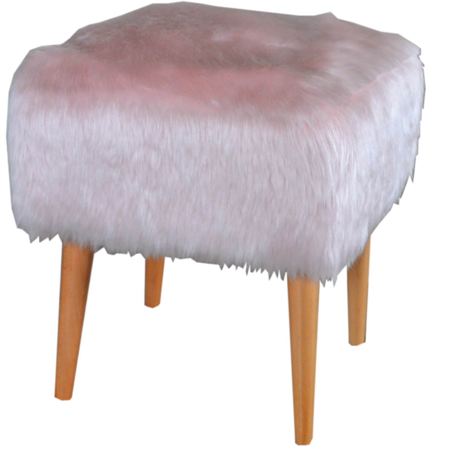 Taburet Roz Taburet patrat roz Dulce Homs 42 x 45 x 42 cm, blana eco - eMAG.ro