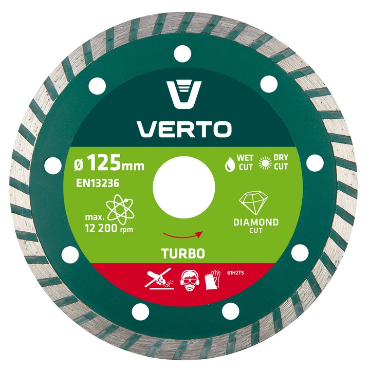 Gyémánttárcsa 125mm, VERTO, 61H2T5, betonhoz, kerámiához, készlet