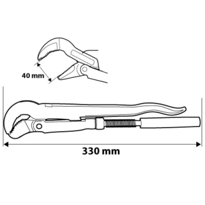 Csőfogó 45fok, 1"