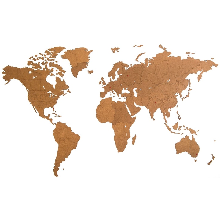 Карта на света за стена Giant MiMi Innovations, дърво, 280х170х0,3 см