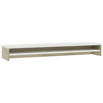 Suport monitor, vidaXL, PAL, 100 x 24 x 13 cm, Alb/Maro Suport monitor, vidaXL, PAL, 100 x 24 x 13 cm, Alb/Maro