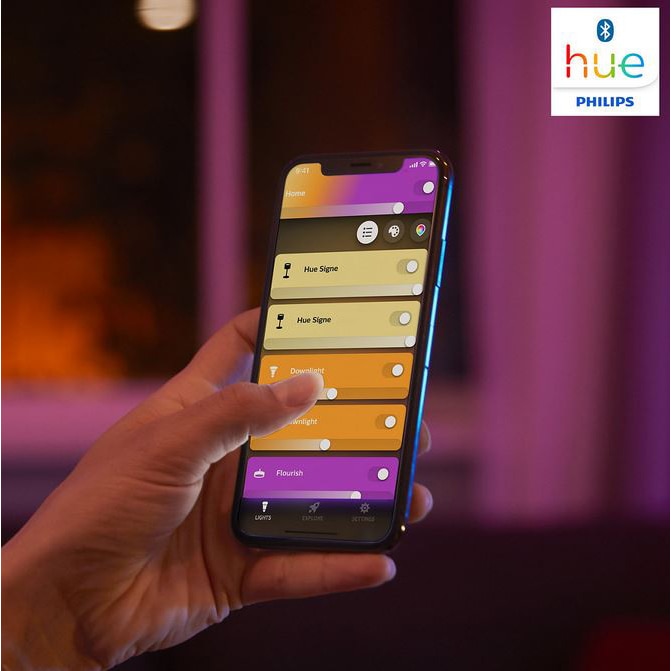 Lampa de masa LED RGBW integrat Philips New Hue Bloom (gen4