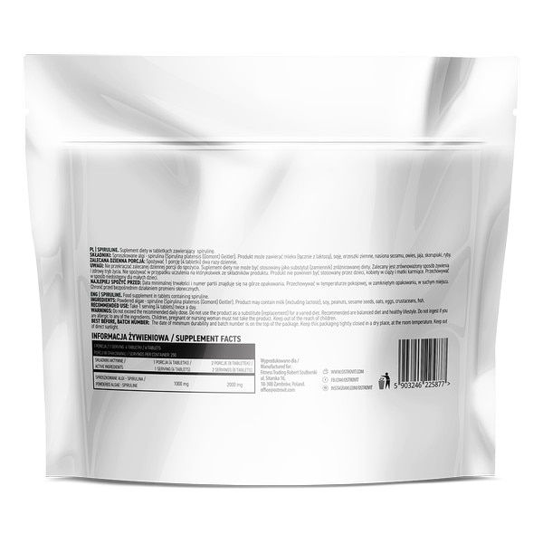 Хранителна добавка OstroVit Spiruline, Спирулина, 1000 мг, 1000 ...