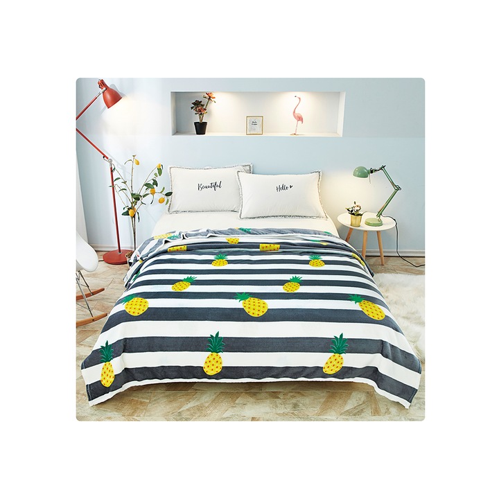 Patura cocolino 230x200 Alb Fleece CVAF1B0058