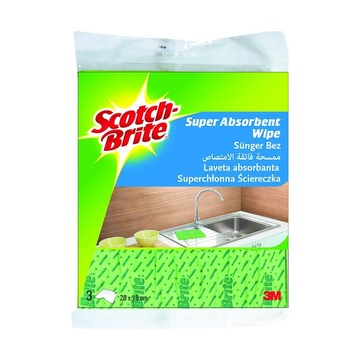 Lavete Super Absorbante SCOTCH BRITE, 20x18 cm, 3 Buc/Set, Diverse Culori Lavete Super Absorbante SCOTCH BRITE, 20x18 cm, 3 Buc/Set, Diverse Culori