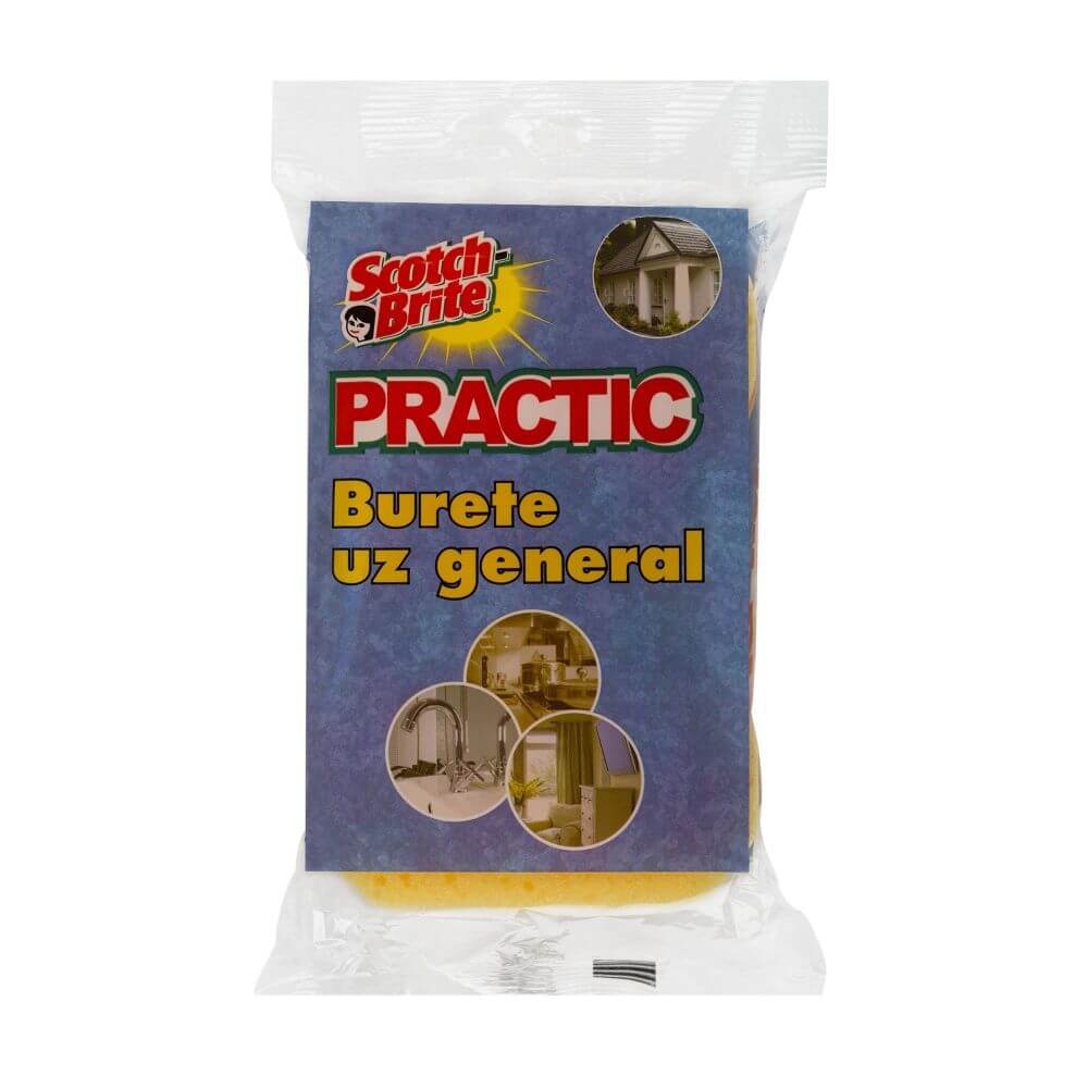 Burete Uz General SCOTCH BRITE Practic, Dimensiuni 11.2x6.7x2.5 cm, Culoare Galbena