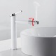 Baterie lavoar TRENDY S, design cilindric, montare pe blat, white-chrom