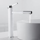 Baterie lavoar TRENDY S, design cilindric, montare pe blat, white-chrom