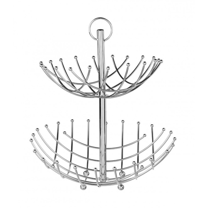 Fructiera dubla SG, otel cromat, 36 x H40 cm