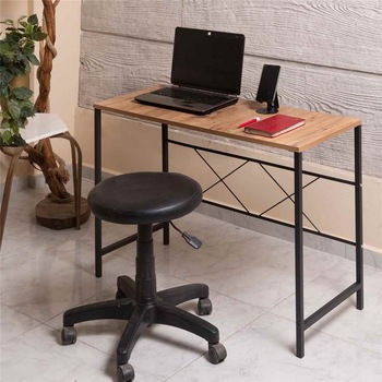 Masa calculator Fier Homs, 100 x 45 x 72 cm, nuc/negru Masa calculator Fier Homs, 100 x 45 x 72 cm, nuc/negru