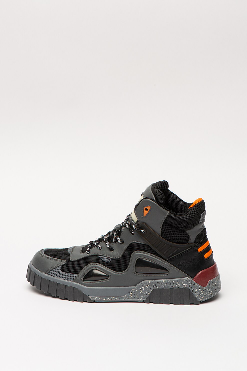 Diesel, Pantofi sport mid-high cu garnituri de piele Rua