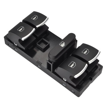 Modul Panou Butoane Geamuri Electrice - Flexzon - VW Golf, Passat, Jetta, Touran, Seat - 2004+ - crom / negru Modul Panou Butoane Geamuri Electrice - Flexzon - VW Golf, Passat, Jetta, Touran, Seat - 2004+ - crom / negru