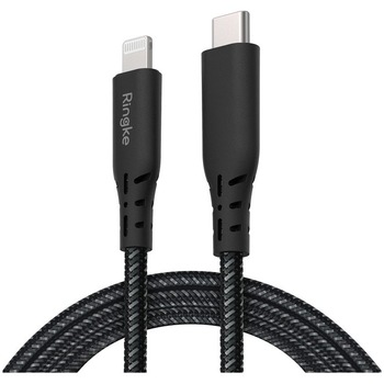 Cablu de date Ringke, Lightning - USB Type C, Negru Cablu de date Ringke, Lightning - USB Type C, Negru