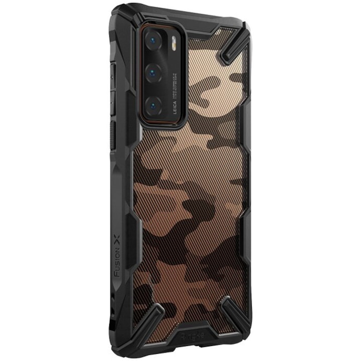 Husa de protectie Ringke Fusion X pentru Huawei P40, Camo Black