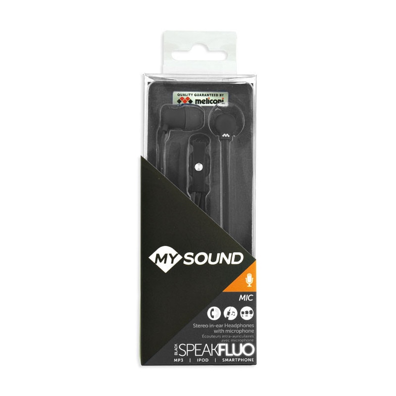 Casti audio Speak In Ear Meliconi Fluo Black, Black