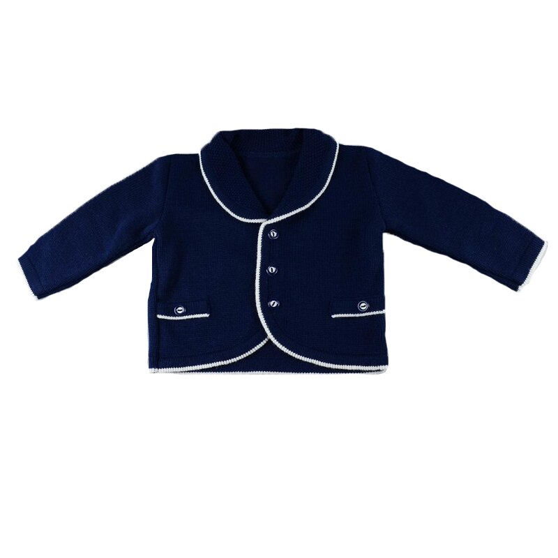 Cardigan maneca lunga pentru baieti NN MAR2-B, Bleumarin, 68