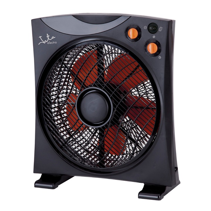 Вентилатор Jata VS3012, 50 W, 3 скорости, Таймер, Черен/Оранжев