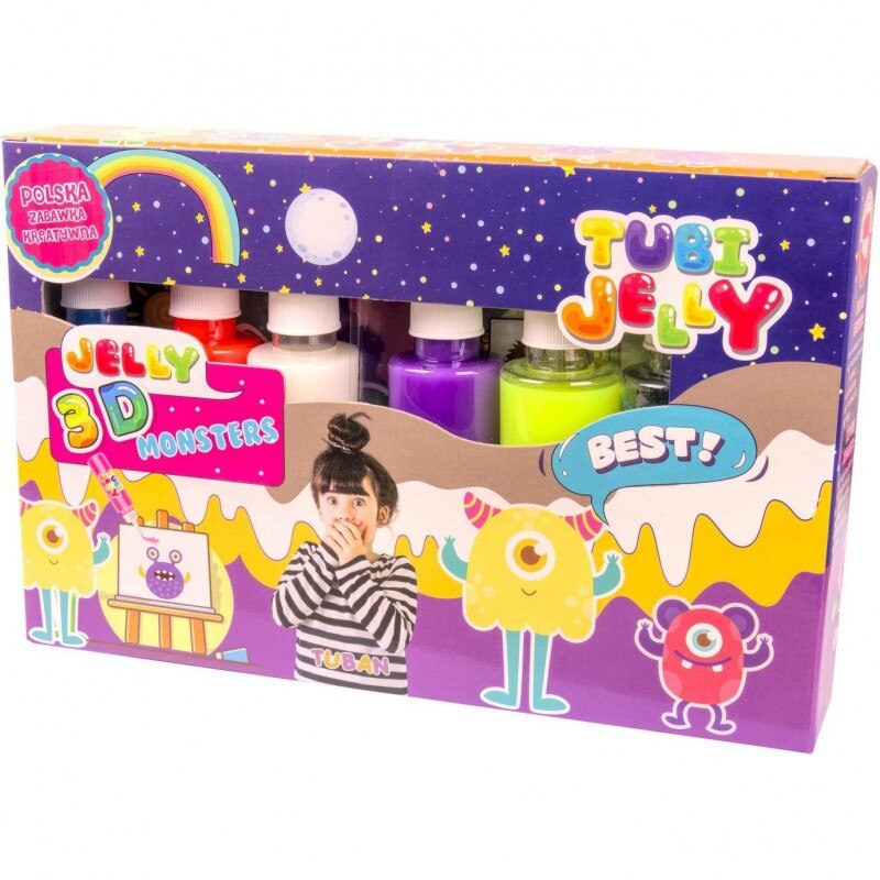 Set Tubi Jelly Monstri Tuban, 6 culori, 900 ml, 8 ani+, Multicolor