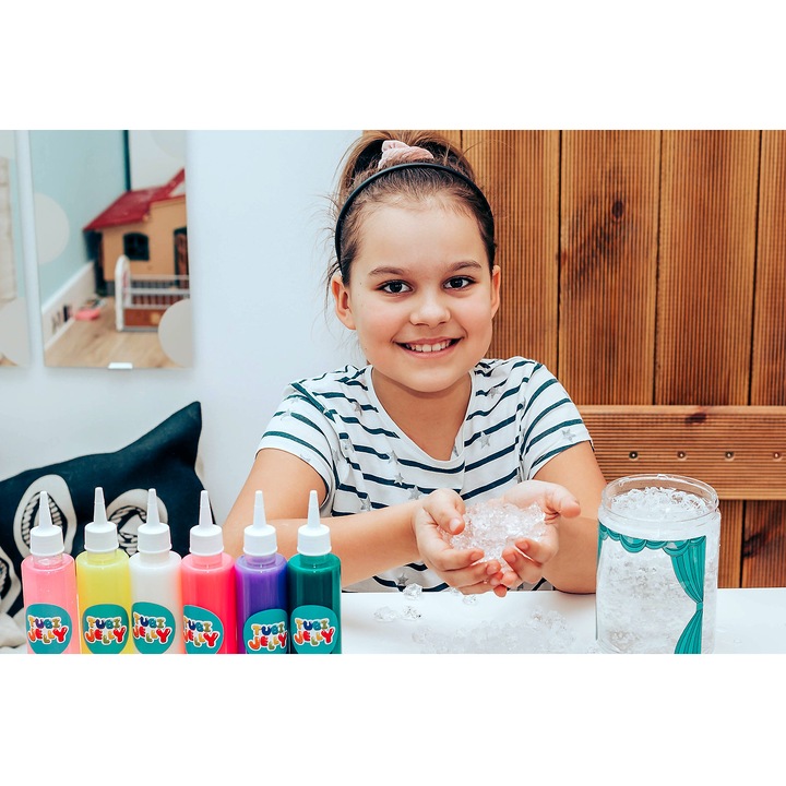 Set Tubi Jelly cu 6 culori si un acvariu mic - Unicorn, Tuban