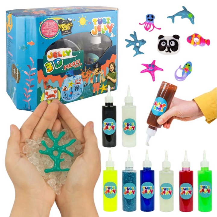 Set Tubi Jelly cu 8 culori si un acvariu mare - Pirati, Tuban