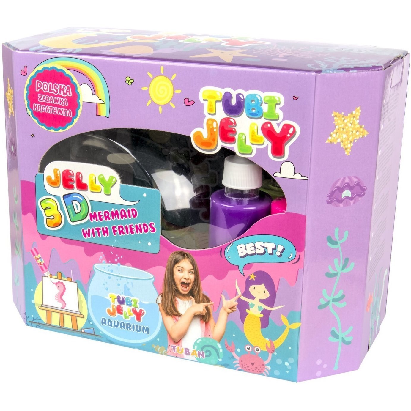 Set Tubi Jelly cu 8 culori si un acvariu mare - Sirene, Tuban