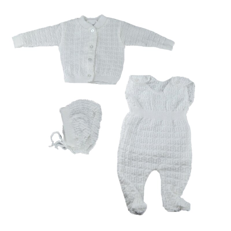 Compleu 3 piese bebelusi NN KN4, Alb, 56