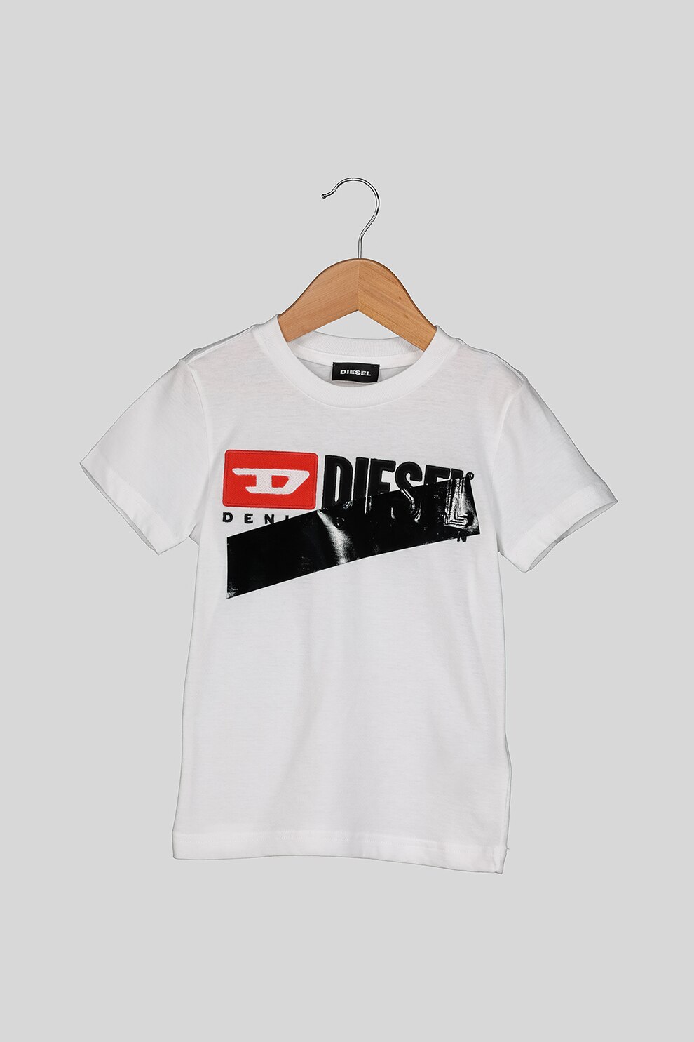 Diesel, Tricou cu logo brodat, Alb