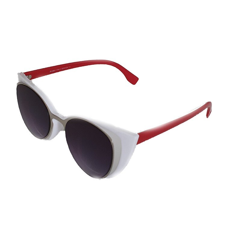 Ochelari de soare ochi de pisica Cats White alb cu rosu