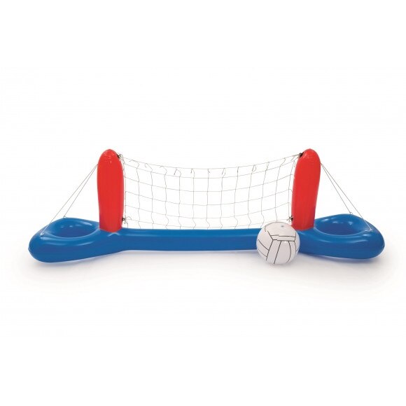 Set volei pentru piscina; Suport fileu gonflabil + plasa + minge volei pentru piscina, Zola®, 96 x 25 cm