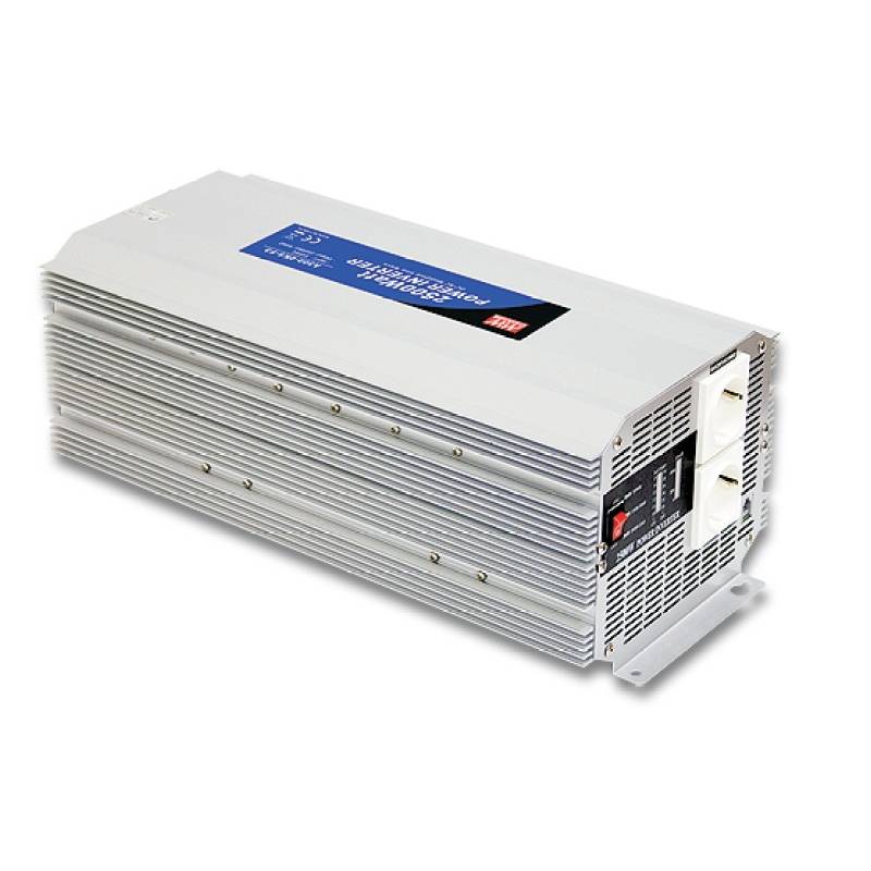 Invertor 24V/230V, maxim 2500W Mean Well, model A302-2K5-F3, sinusoida modificata