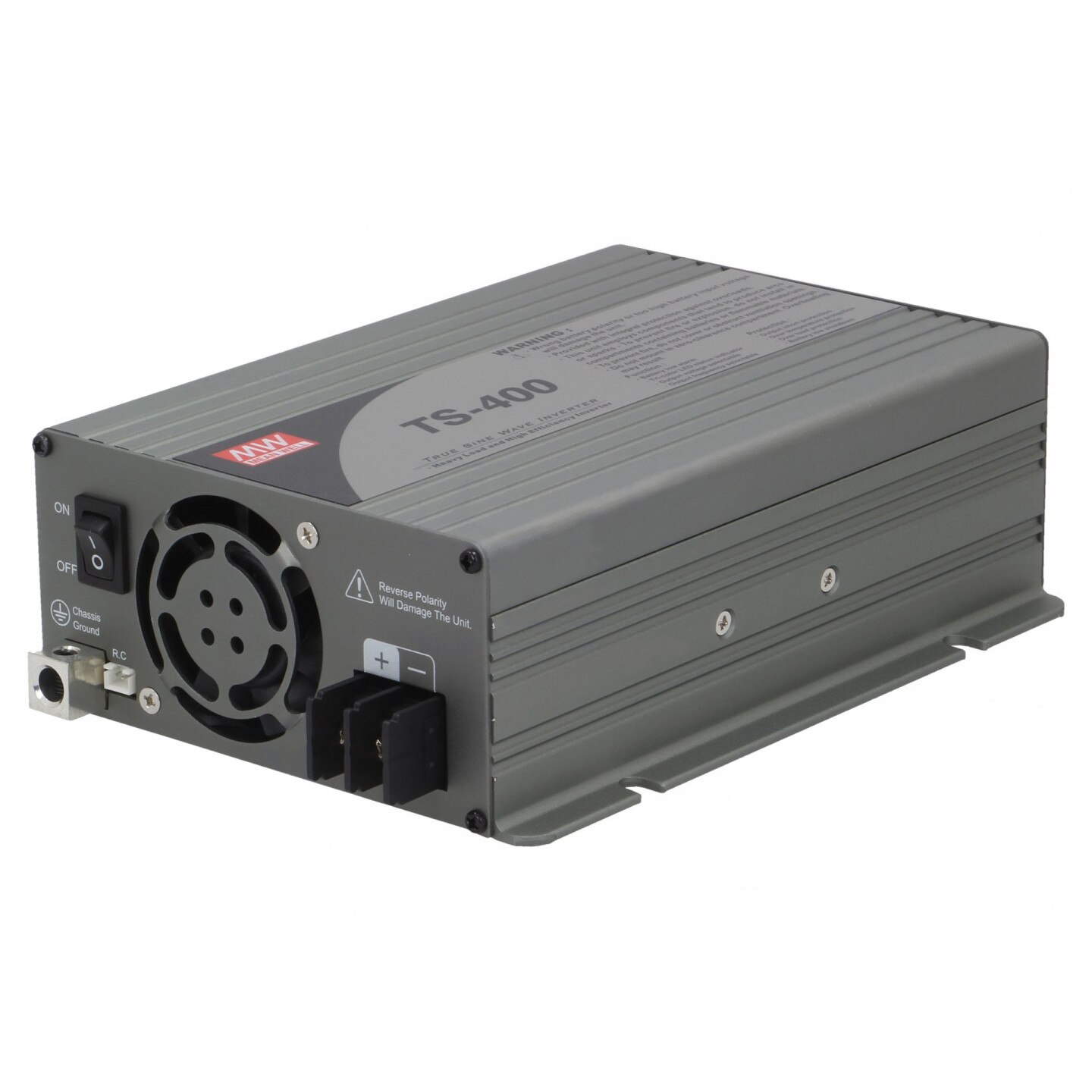 Invertor 12V/230V, maxim 400W Mean Well, model TS-400-212B, sinusoida pura